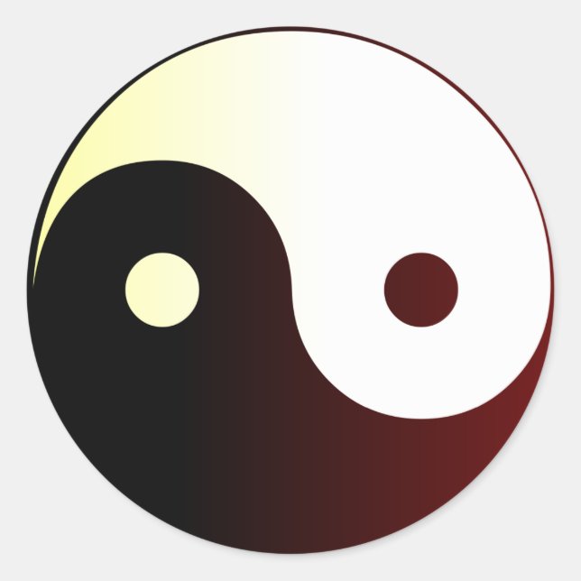 Yin & Yang Runt Klistermärke (Framsida)