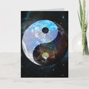 Yin Yang Rymd Grafisk Konst Kort