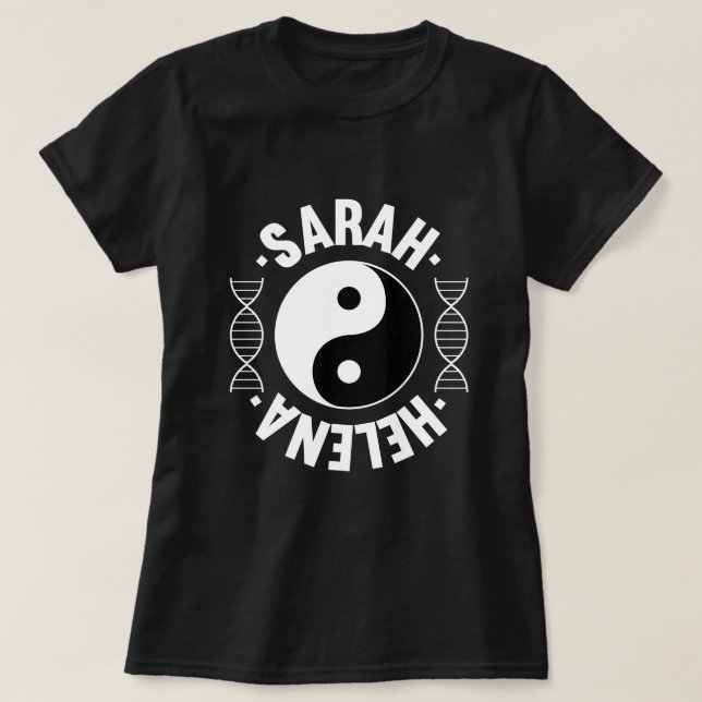 Yin & Yang - Sarah & Helena föräldralössvart Tee (Design framsida)
