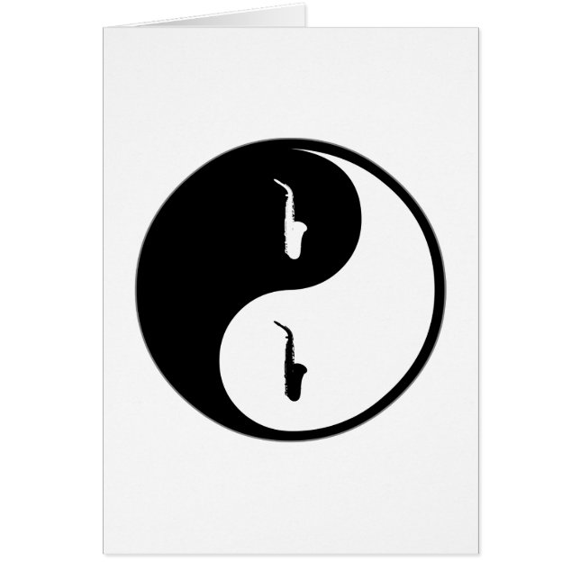 Yin Yang saxofon Hälsningskort (Framsidan)