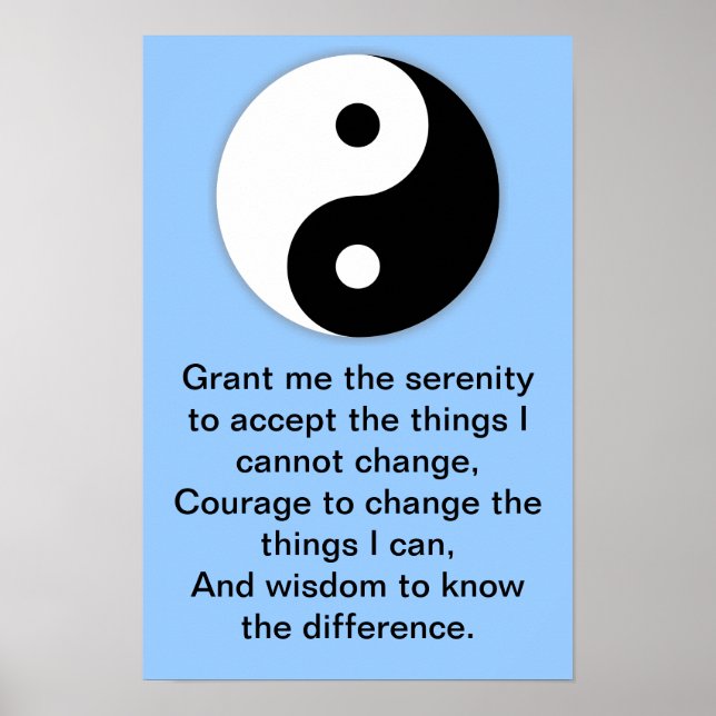 Yin Yang Serenity Prayer Poster (Framsidan)
