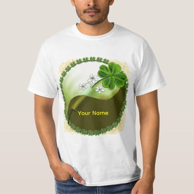 Yin Yang Shamrock T Shirt (Framsida)