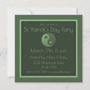 Yin Yang Shamrocks St. Patrick's Day-inbjudan Inbjudningar