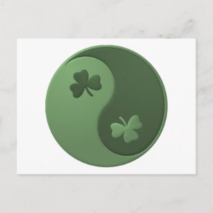 Yin Yang Shamrocks Vykort