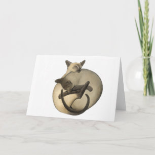 Yin Yang Siamese Cats Card Kort