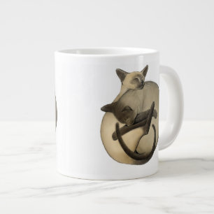Yin Yang Siamese Cats Jumbo Mugg