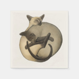 Yin Yang Siamese Cats Napkins Pappersservett