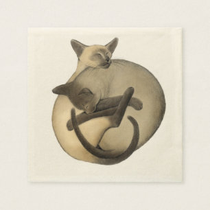 Yin Yang Siamese kattservetter Pappersservett