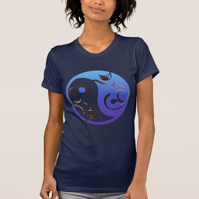 Yin Yang Siamese kattT-tröja T-shirt (Framsida)