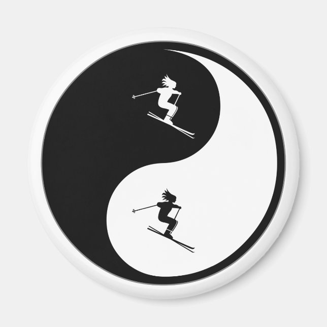 Yin Yang Skiing Magnet (Framsidan)