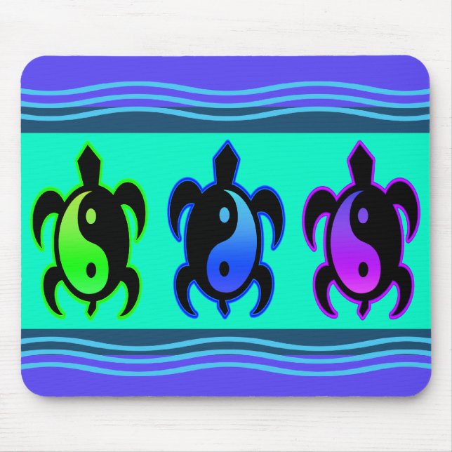 Yin Yang sköldpaddor Mousepad Musmatta (Framsidan)