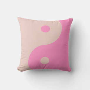 Yin Yang Skriv ut persikor och Rosa Preppy Minimal Kudde