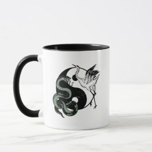 Yin yang Snake and Crane Symbol Mugg