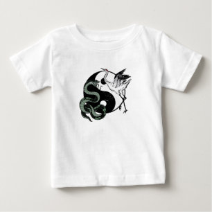 Yin yang Snake and Crane Symbol T Shirt