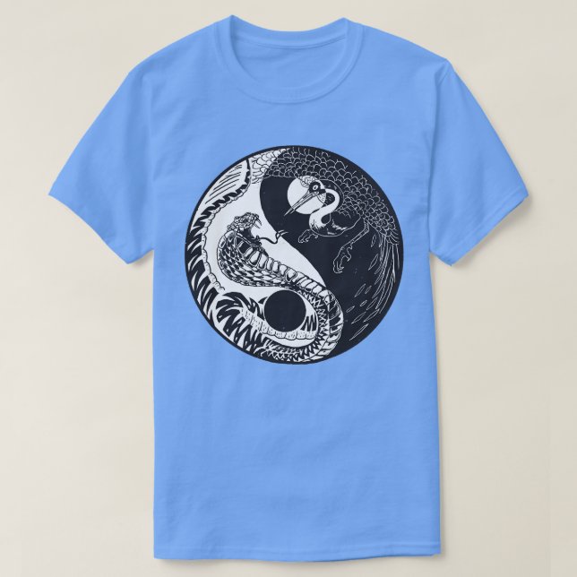 Yin Yang Snake vs Crane T Shirt (Design framsida)