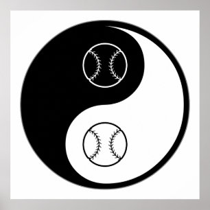Yin Yang softball Poster