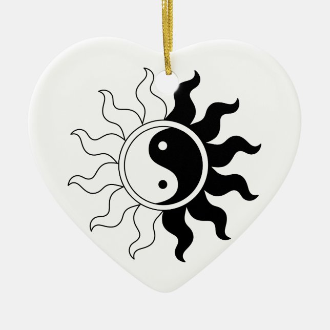 Yin yang sol julgransprydnad keramik (Framsidan)