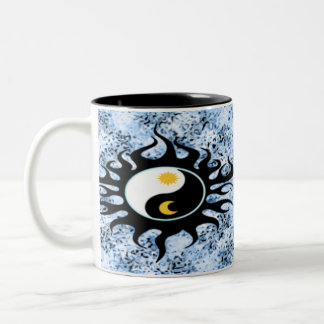 Yin Yang sol & måne Två-Tonad Mugg