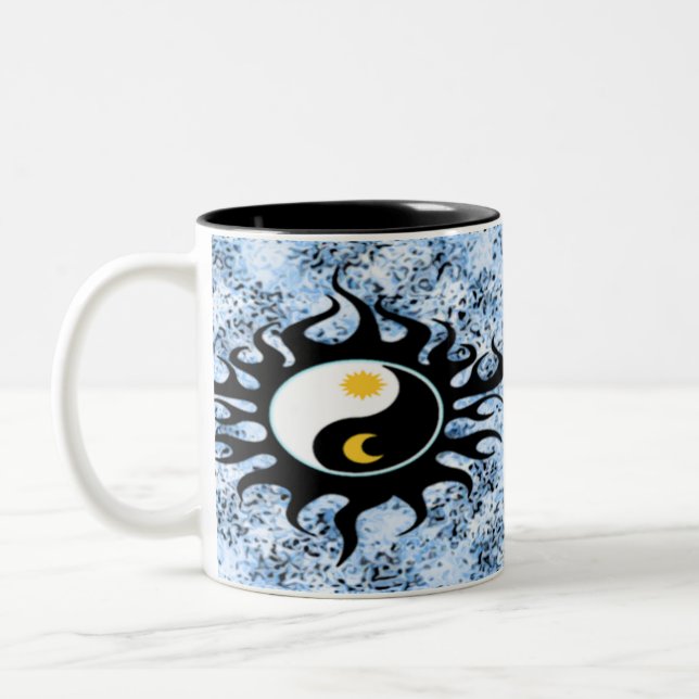 Yin Yang sol & måne Två-Tonad Mugg (Vänster)