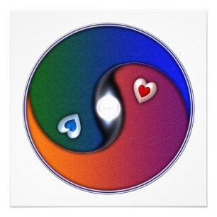 Yin Yang Sol Valentine Kärlek Fototryck