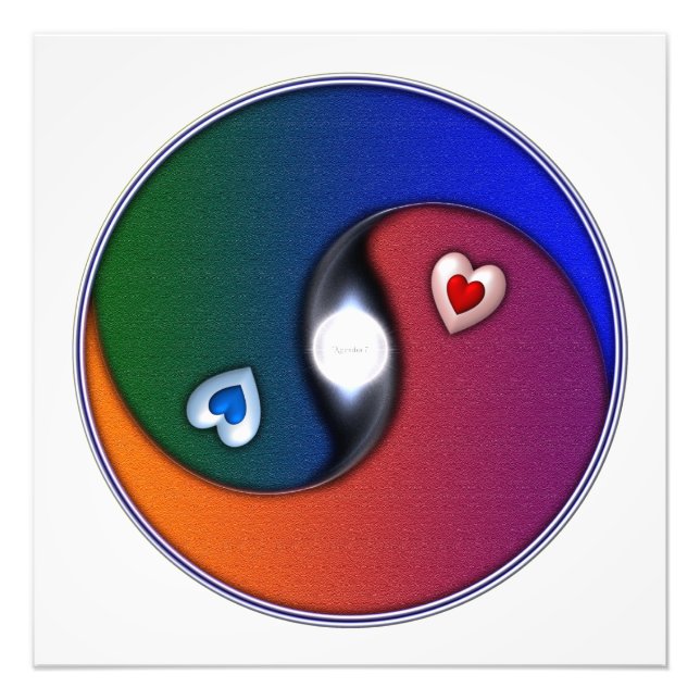 Yin Yang Sol Valentine Kärlek Fototryck (Framsidan)