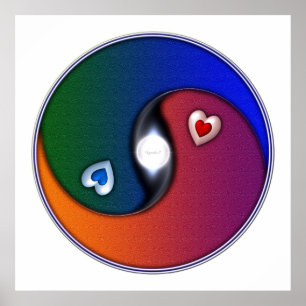 Yin Yang Sol Valentine Kärlek Poster