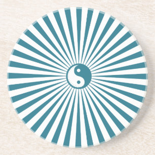 Yin-Yang Sol Wheel-Blue/White Underlägg
