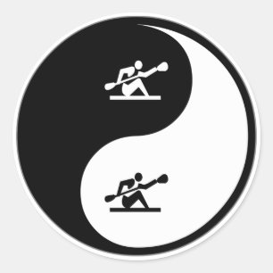 Yin Yang som Kayaking Runt Klistermärke