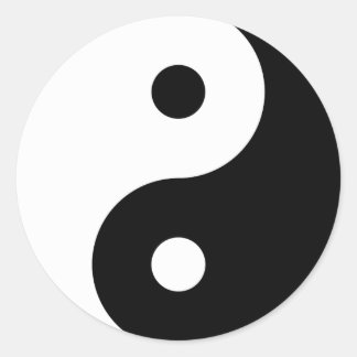 Yin Yang Sticker Runt Klistermärke