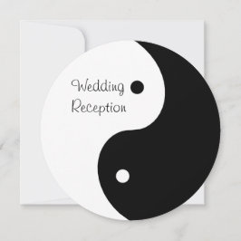 Yin Yang Svart Och Vitt Bröllopsmottagning Inbjudningar