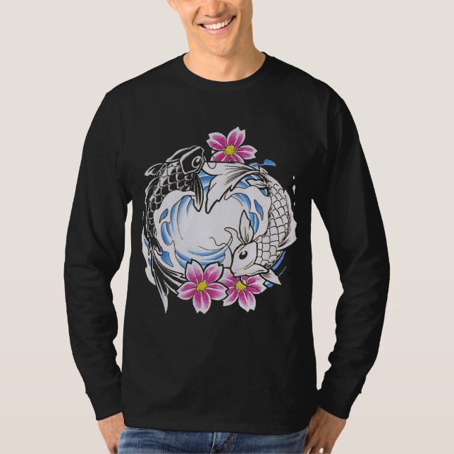Yin Yang svart T-tröja Tröja (Framsida)