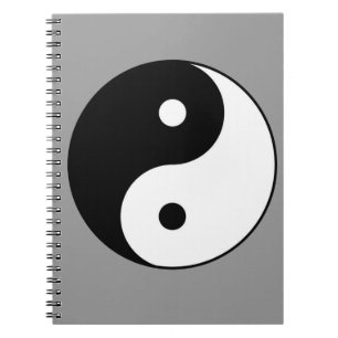 Yin Yang svart, vit symbol Anteckningsbok Med Spiral