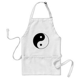 Yin Yang svart, vit symbol Förkläde