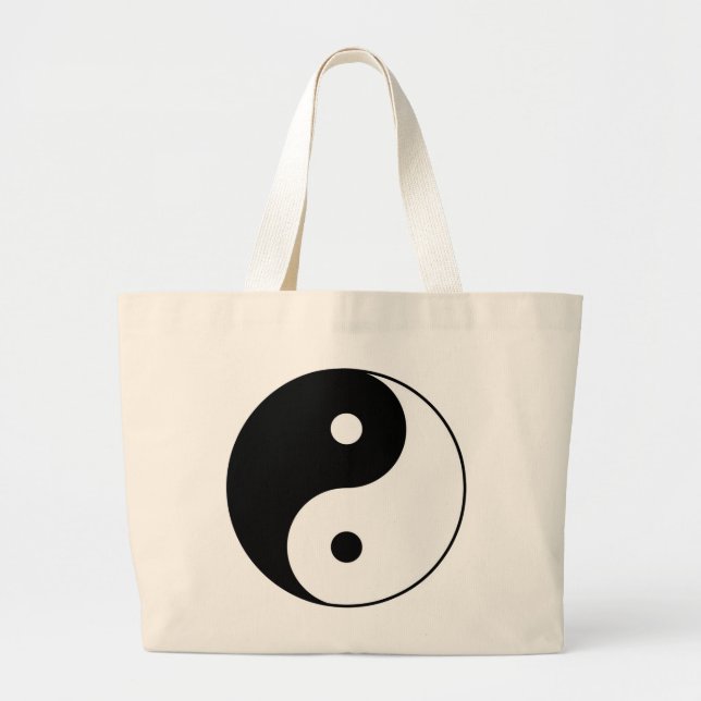 Yin Yang svart, vit symbol Jumbo Tygkasse (Framsidan)