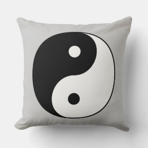 Yin Yang svart, vit symbol Kudde