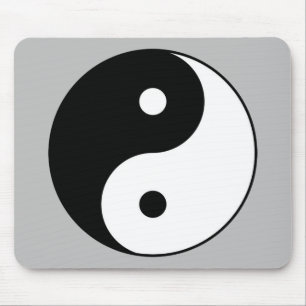 Yin Yang svart, vit symbol Musmatta