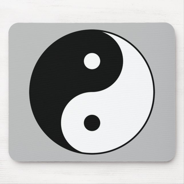 Yin Yang svart, vit symbol Musmatta (Framsidan)