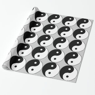 Yin Yang svart, vit symbol Presentpapper