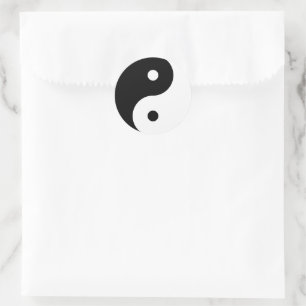 Yin Yang svart, vit symbol Runt Klistermärke