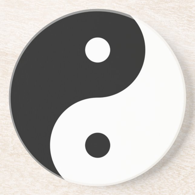 Yin Yang svart, vit symbol Underlägg (Framsidan)