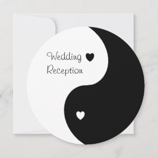Yin Yang Svarta Och Vita Hjärtans Bröllopsfest Inbjudningar
