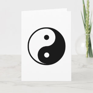 Yin Yang svartvit illustrationmall Kort