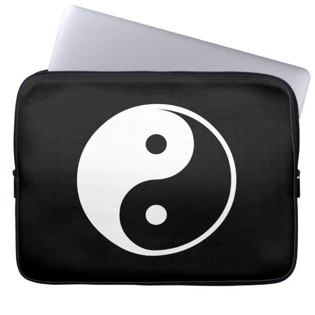 Yin Yang svartvit illustrationmall Laptop Sleeve (Framsidan)