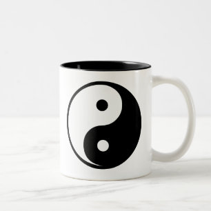 Yin Yang svartvit illustrationmall Två-Tonad Mugg