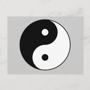 Yin Yang svartvit symbol Vykort
