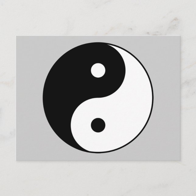 Yin Yang svartvit symbol Vykort (Framsida)