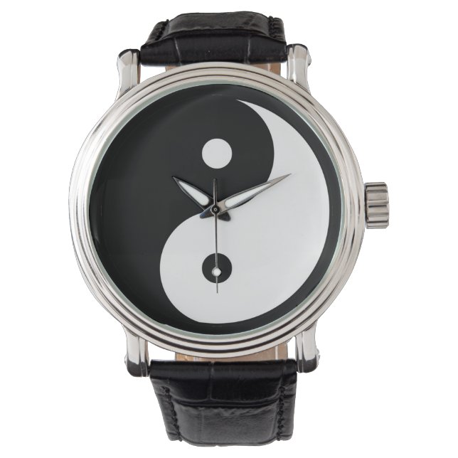 Yin-yang svartvit taoist armbandsur (Framsida)
