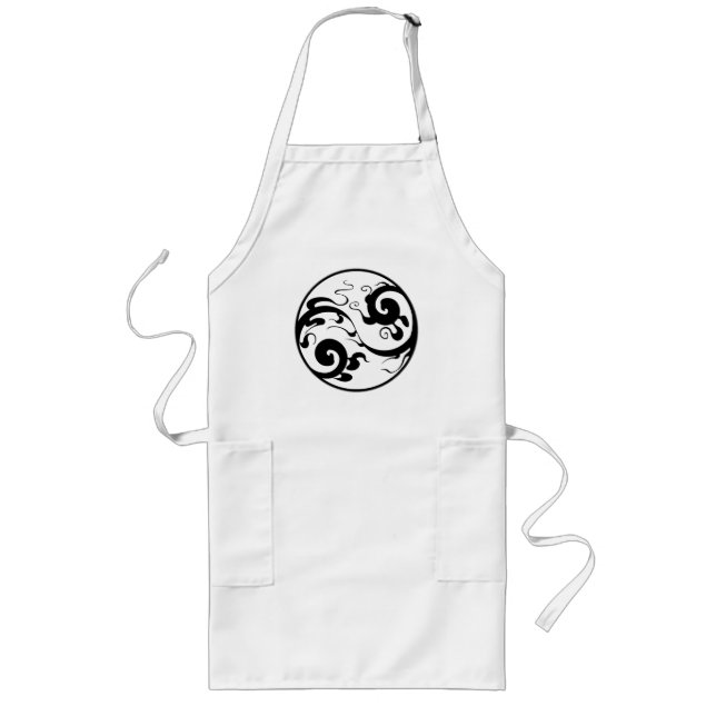 Yin Yang Swirl Apron Långt Förkläde (Framsidan)