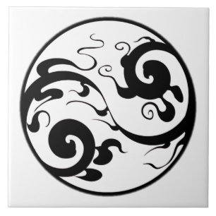 Yin Yang Swirl belägger med tegel Kakelplatta