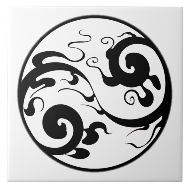 Yin Yang Swirl tile Kakelplatta (Framsidan)